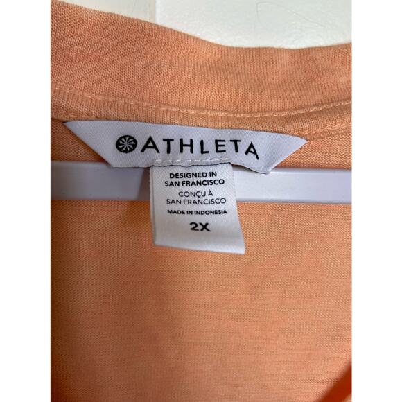Athleta Womens Top Size 2X Breezy Scoop V Tee Simply Peach Modal Blend - Picture 4 of 5
